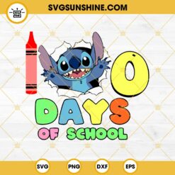 Stitch 100th Day Of School SVG PNG EPS DXF File