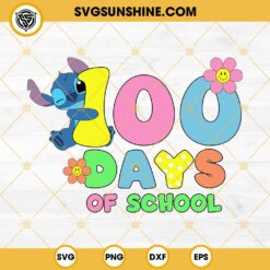 Stitch 100 Days Of School SVG PNG Files
