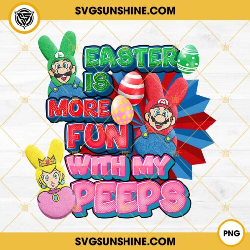 Super Mario Easter Is More Fun With My Peeps PNG, Super Mario Characters Peeps Easter PNG File