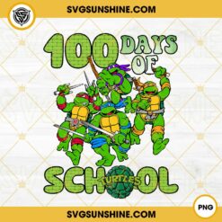 Ninja Turtles 100 Days Of School PNG, 100th Day of School PNG, Ninja Turtles Back To School PNG