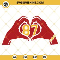 Travis Kelce 87 Heart Hands SVG, Taylor Swift And Travis Kelce SVG, Taylor Swift Hand Heart SVG