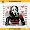 Ghostface Valentine PNG, Horror Valentine PNG Designs