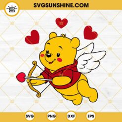 Winnie the Pooh Cupid Svg, Winnie the Pooh Valentine Svg, Valentines Day Svg