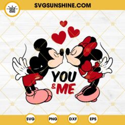 Mickey Minnie Kiss Svg, You and Me Svg, Mickey Minnie Valentine’s Day Svg