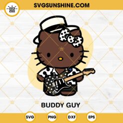 Hello Kitty Buddy Guy SVG, Hello Kitty Guitarist and Singer SVG, Buddy Guy SVG