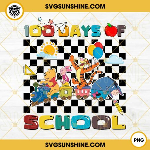 Winnie the Pooh Friends 100 Days Of School PNG File Designs