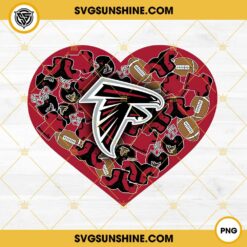 Atlanta Falcons Heart Valentine PNG File Designs