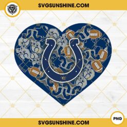 Indianapolis Colts Heart Valentine PNG File Designs