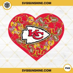 Kansas City Chiefs Heart Valentine PNG File Designs