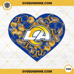 Los Angeles Rams Heart Valentine PNG File Designs