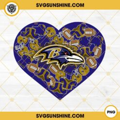 Baltimore Ravens Heart Valentine PNG File Designs