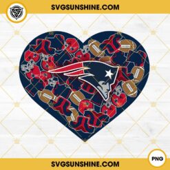 New England Patriots Heart Valentine PNG File Designs
