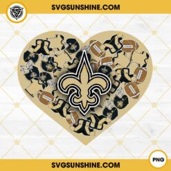 New Orleans Saints Heart Valentine PNG File Designs