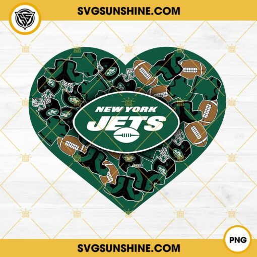 New York Jets Heart Valentine PNG File Designs