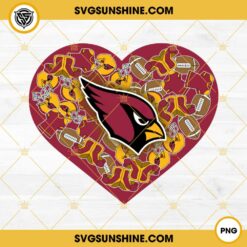 Arizona Cardinals Heart Valentine PNG File Designs