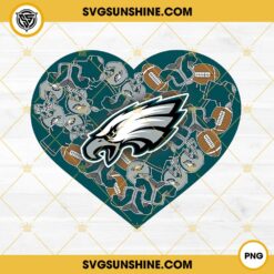 Philadelphia Eagles Heart Valentine PNG File Designs