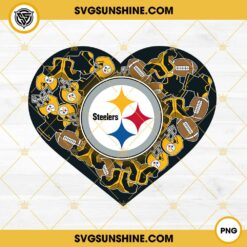 Pittsburgh Steelers Heart Valentine PNG File Designs