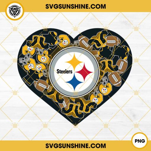 Pittsburgh Steelers Heart Valentine PNG File Designs