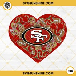 San Francisco 49ers Heart Valentine PNG File Designs