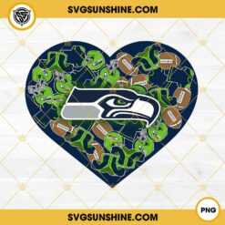 Seattle Seahawks Heart Valentine PNG File Designs