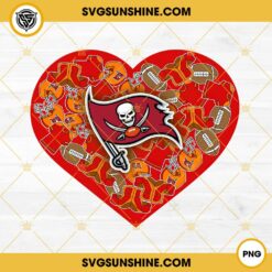 Tampa Bay Buccaneers Heart Valentine PNG File Designs