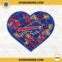 Buffalo Bills Heart Valentine PNG File Designs