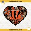 Cincinnati Bengals Heart Valentine PNG File Designs