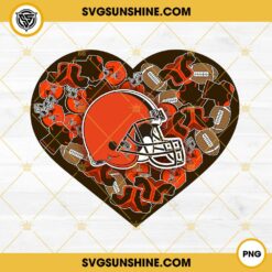 Cleveland Browns Heart Valentine PNG File Designs