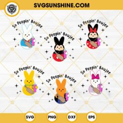 Cartoon Bunny Happy Easter SVG Bundle, So Peepin Boujee SVG, Boujee Mouse And Friends Bunny Easter SVG