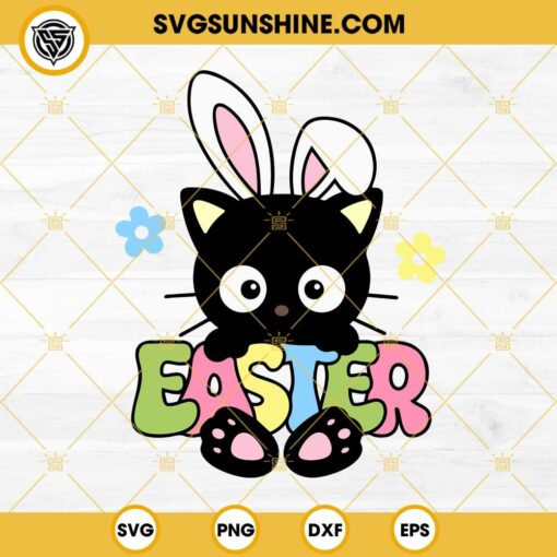 Chococat Bunny Easter SVG, Cute Black Cat SVG