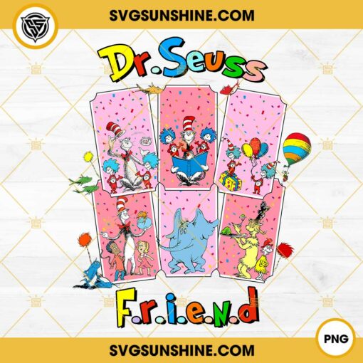 Dr Seuss Friends PNG, Dr Seuss Day Series PNG, Dr Seuss Characters Card PNG