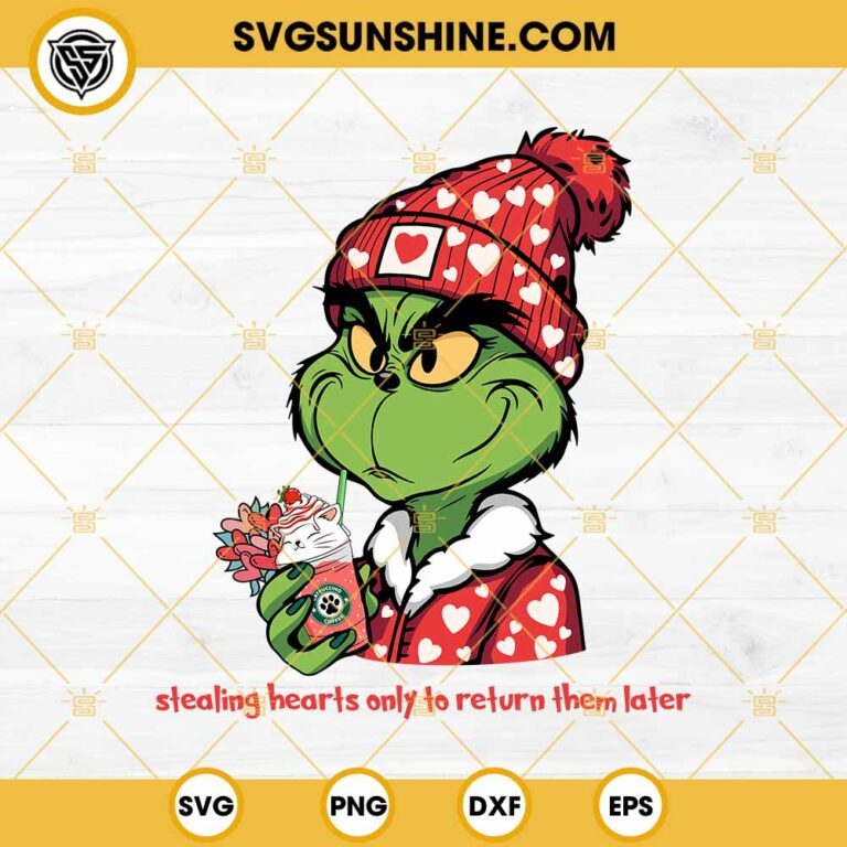 Grinch Valentine SVG, Grinch Heart SVG, Coffee Valentine SVG, Happy ...