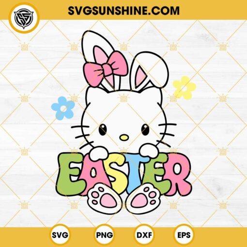 Hello Kitty Bunny Easter SVG, Kitty Bow Tie SVG
