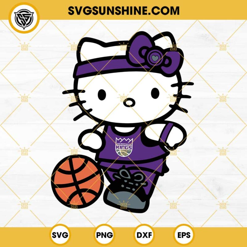 Hello Kitty Sacramento Kings SVG, Kawaii Kitty Cat Sacramento Kings