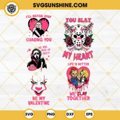 Horror Valentine Bundle SVG, Valentine Killer Story SVG, Be My Valentine Horror Characters SVG