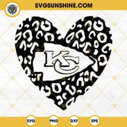 Kc Chiefs Strong SVG, Kansas City Chiefs SVG, Chiefs Leopard Heart SVG