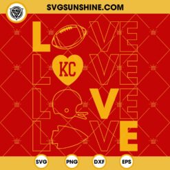 Love KC Football SVG, Kansas City Chiefs SVG PNG EPS DXF File