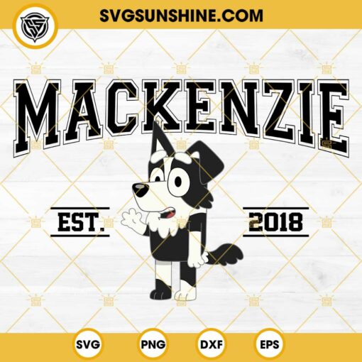 Mackenzie Bluey SVG, Bluey Cartoon EST 2018 SVG