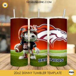 Denver Broncos Football Snoopy 3D 20oz Tumbler Wrap PNG File