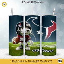 Houston Texans Football Snoopy 3D 20oz Tumbler Wrap PNG File