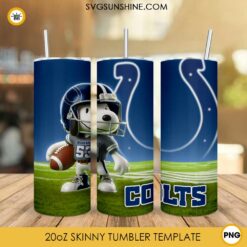 Indianapolis Colts Football Snoopy 3D 20oz Tumbler Wrap PNG File