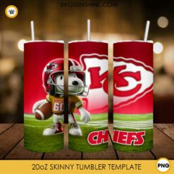 Kansas City Chiefs Football Snoopy 3D 20oz Tumbler Wrap PNG File
