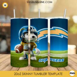 Los angeles Chargers Football Snoopy 3D 20oz Tumbler Wrap PNG File