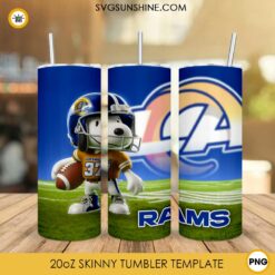 Los Angeles Rams Football Snoopy 3D 20oz Tumbler Wrap PNG File
