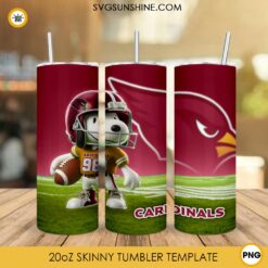 Arizona Cardinals Football Snoopy 3D 20oz Tumbler Wrap PNG File