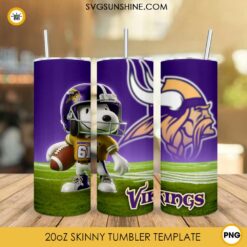 Minnesota Vikings Football Snoopy 3D 20oz Tumbler Wrap PNG File