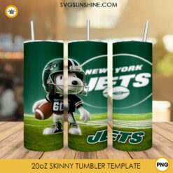 New York Jets Football Snoopy 3D 20oz Tumbler Wrap PNG File