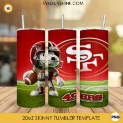 San Francisco 49ers Football Snoopy 3D 20oz Tumbler Wrap PNG File