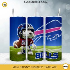 Buffalo Bills Football Snoopy 3D 20oz Tumbler Wrap PNG File