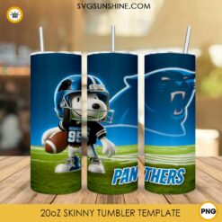 Carolina Panthers Football Snoopy 3D 20oz Tumbler Wrap PNG File
